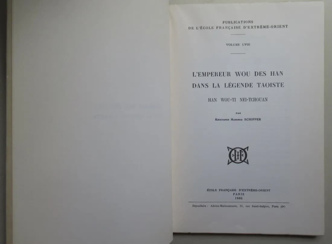 K M SCHIPPER. L'Empereur Wou des han dans la légende Taoïste. E.F.E.O. - Image 3