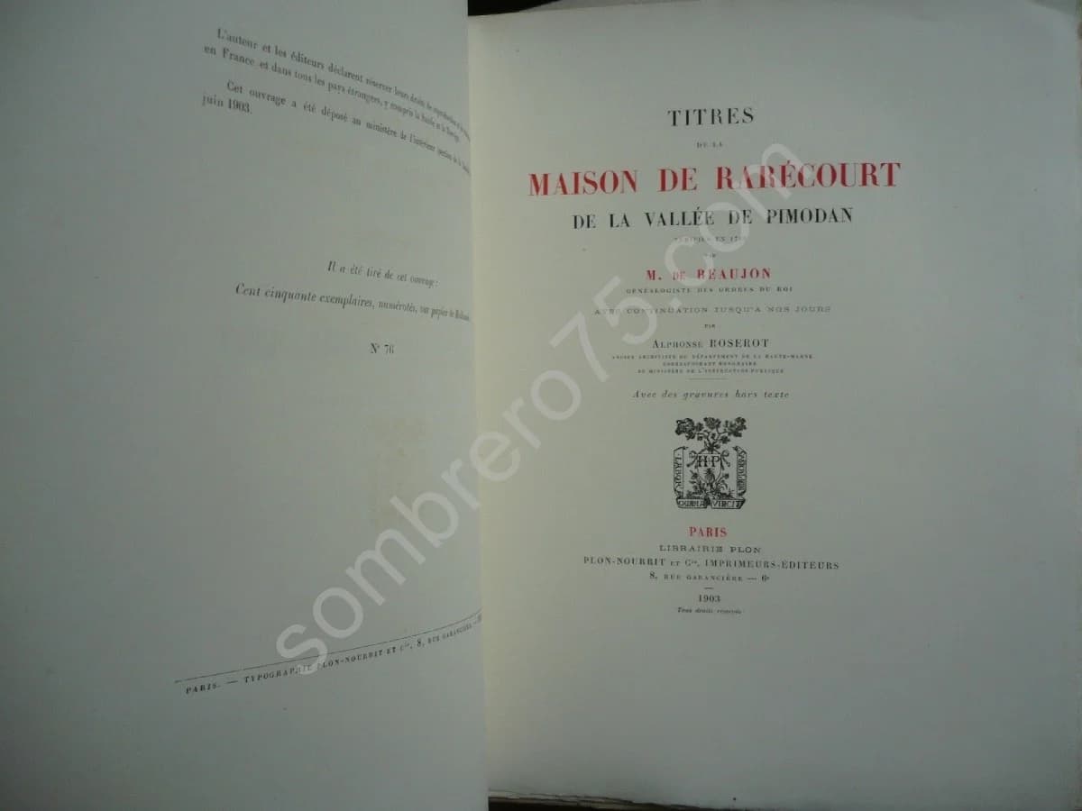 Les Titres de la Maison de Rarécourt de la Vallée de Pimodan. - Alphone Roserot - Image 6