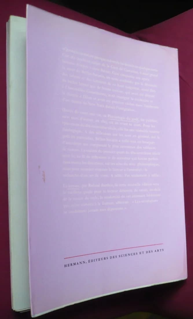 Physiologie du Goût. Lecture de Roland Barthes. E. O - Image 2