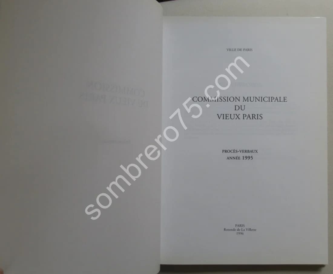Commission Municipale du Vieux Paris - Procès Verbaux Année 1995 - Image 3