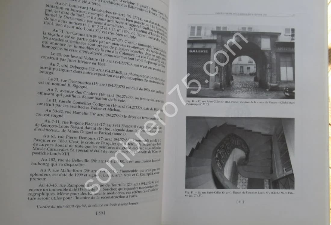 Commission Municipale du Vieux Paris - Procès Verbaux Année 1995 - Image 9