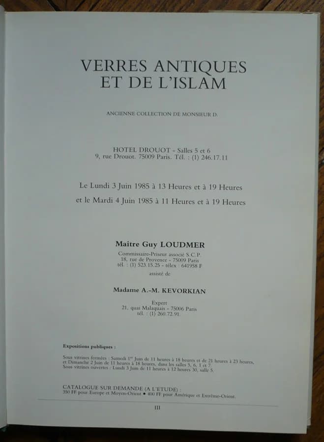 Verres Antiques et de l'Islam. Ancienne Collection de Monsieur D - Image 3