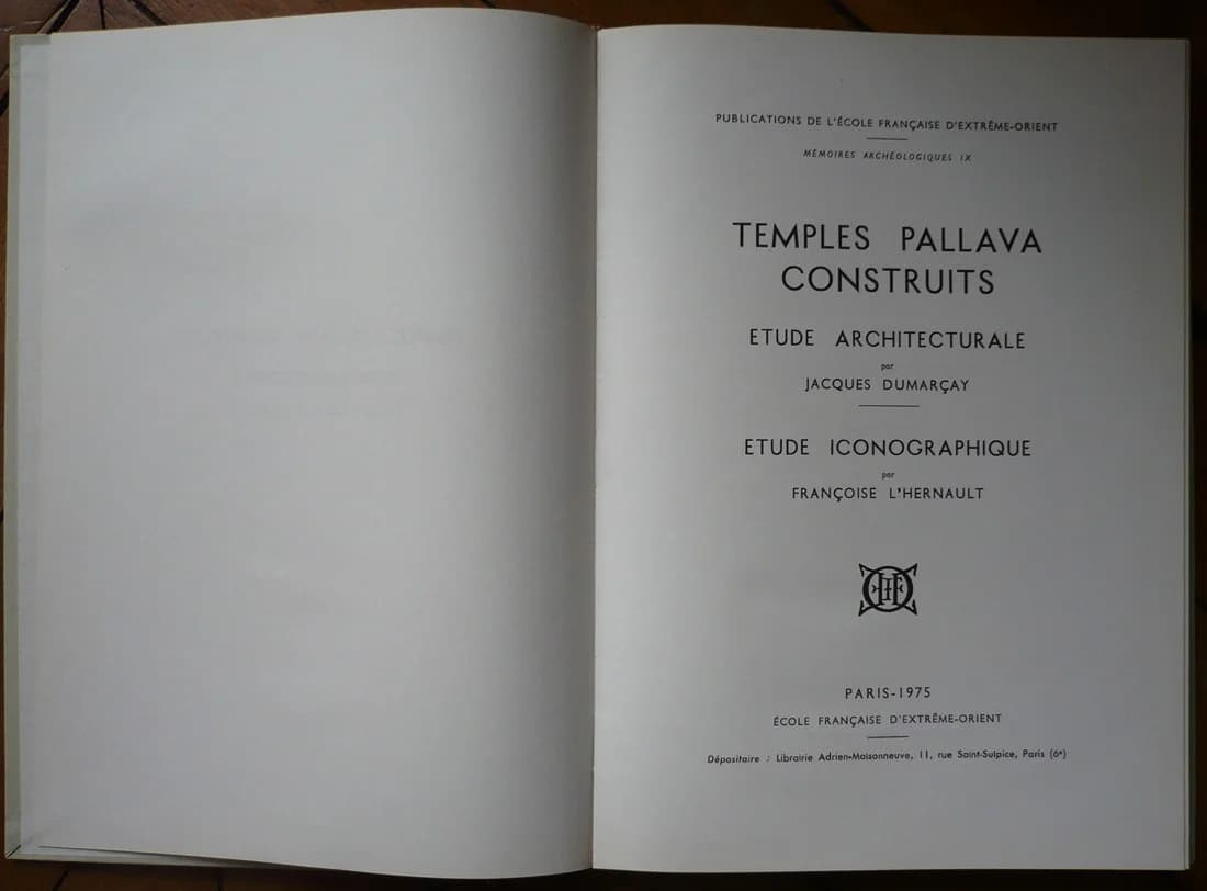 Temples Pallava Contruits. Etude Architecturale - Etude Iconographique - Image 2