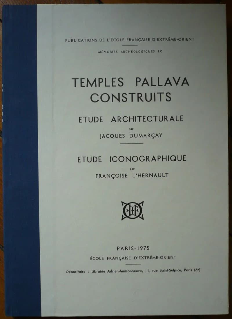 Temples Pallava Contruits. Etude Architecturale - Etude Iconographique - Image 3