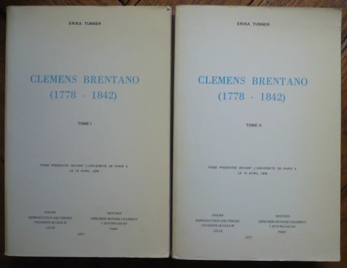 Clemens Brentano, 1778-1842, 2 Volumes : Thèse, Imagination et Sentiment Religieux