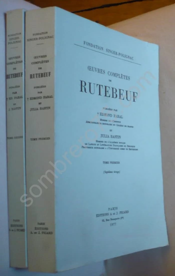 Oeuvres Complètes de Rutebeuf. 2 volumes. Ed. Faral J. Bastien - Image 2