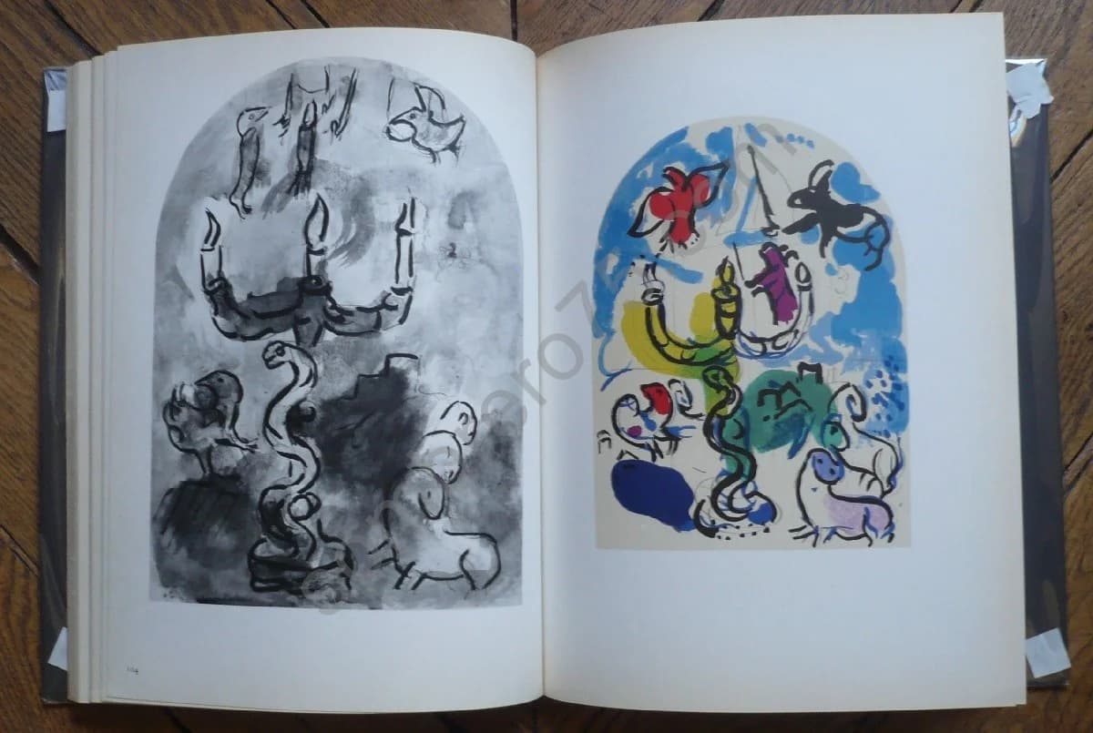 Vitraux pour Jérusalem Marc Chagall 2 Lithographies Originales - Image 3