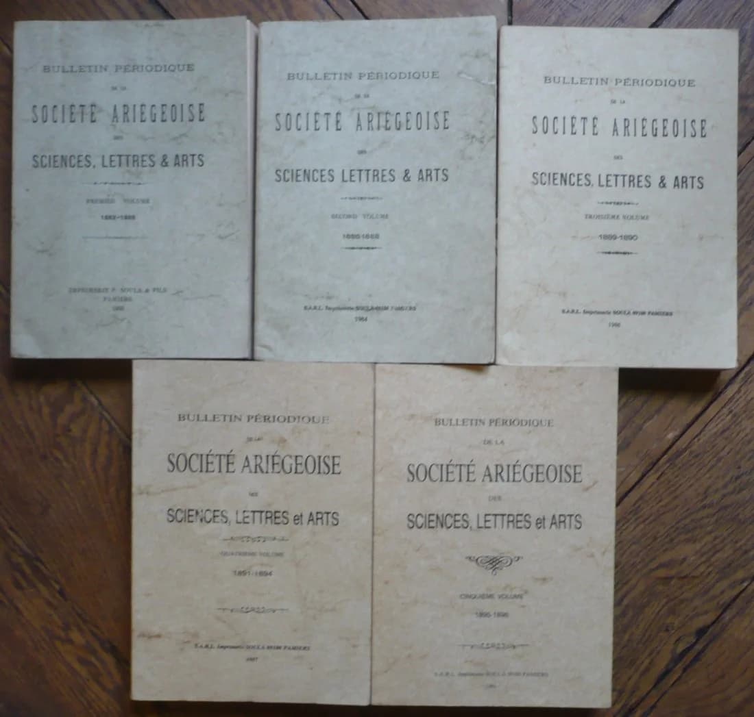 Bulletin Périodique de la Société Ariégeoise des Sciences, Lettres et Arts - 5 Volumes