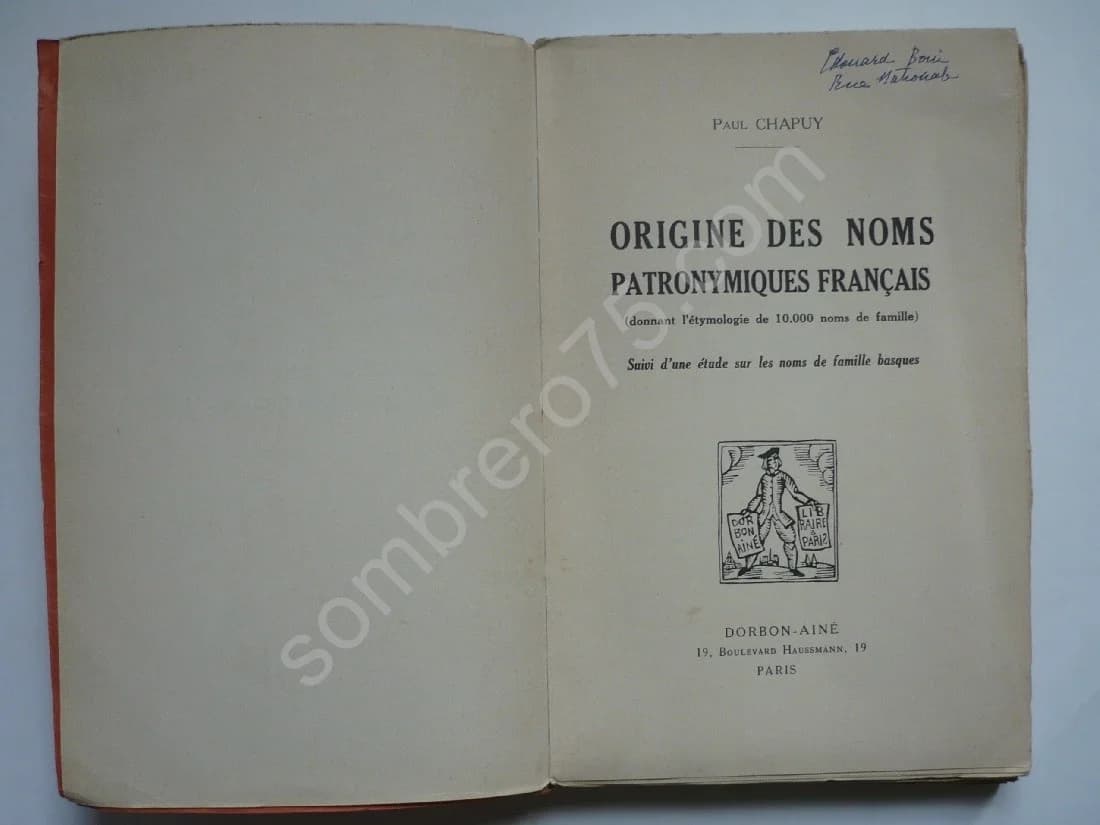 Origine des Noms Patronymiques Français Suivi d'une Étude sur les Noms de Famille Basques - Image 3