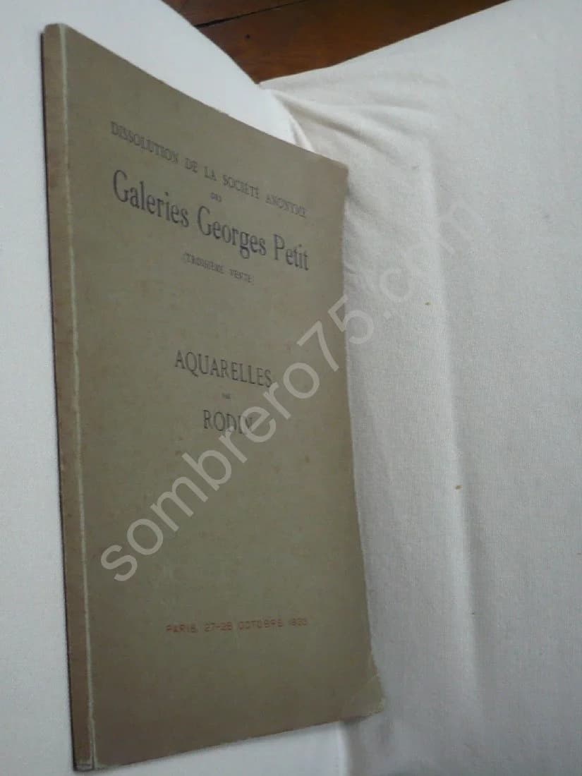 Catalogue de 158 Aquarelles par Rodin Société Anonyme des Galeries Georges Petit (3e Vente) - Hôtel Drouot, Paris - 27 & 28 Octo - Image 2