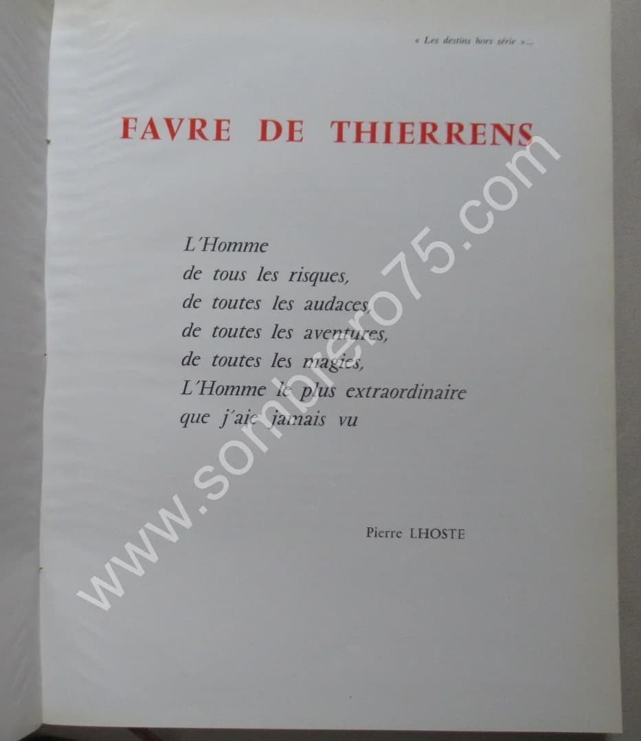 Favre De Thierrens. Envoi. Pierre LHOSTE et Ghislain de DIESBACH - Image 4