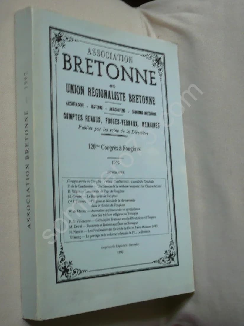 Bulletin de l'Association Bretonne et Union Régionaliste Bretonne - 132e Congrès Fougères 1992 - Image 2