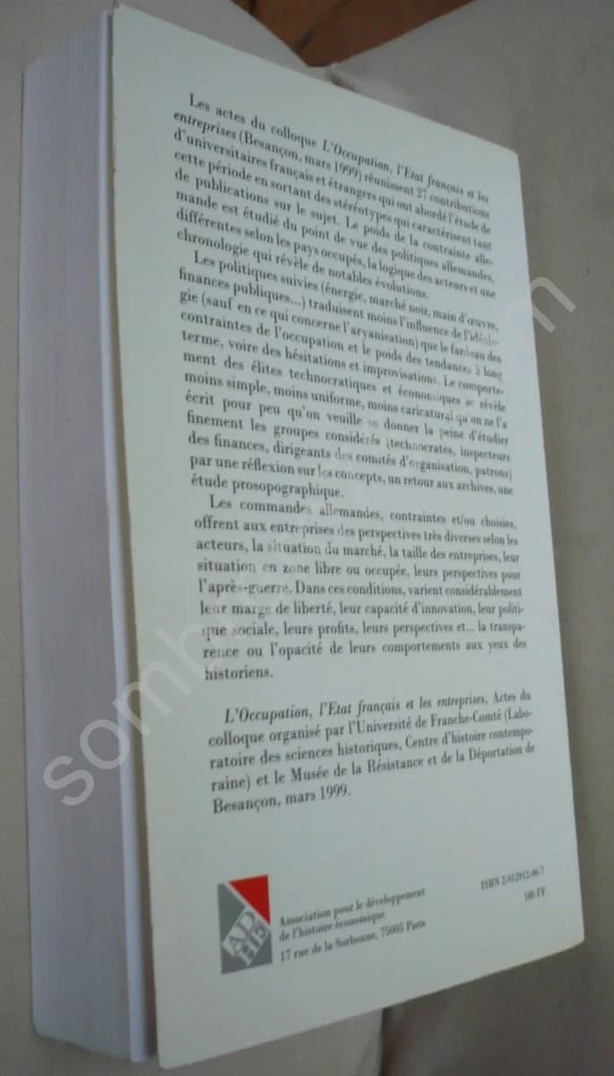 L'occupation, L'état français et les entreprises. O. DARD J C DAUMAS - Image 2