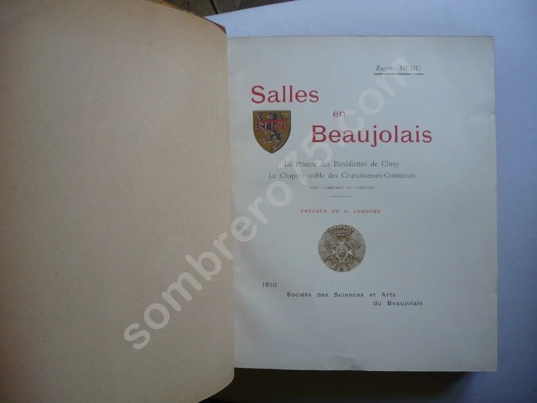 Salles en Beaujolais - Le Prieuré des Bénédictins de Cluny - Le chapitre noble des Chanoinesses-Comtesses avec l'Armorial - Image 2