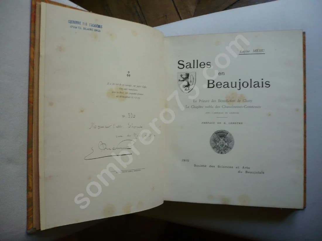 Salles en Beaujolais - Le Prieuré des Bénédictins de Cluny - Le chapitre noble des Chanoinesses-Comtesses avec l'Armorial - Image 3