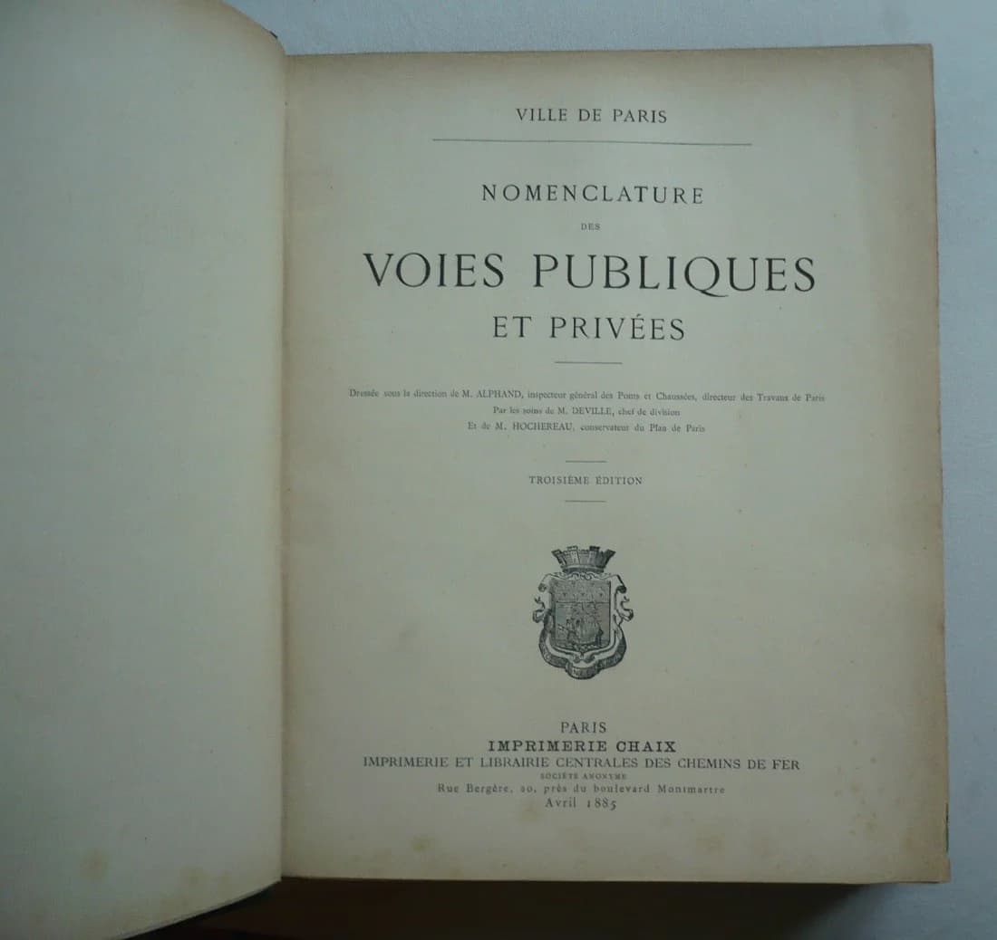 Ville de Paris - Nomenclature des Voies Publiques et Privées 1885 - Image 5