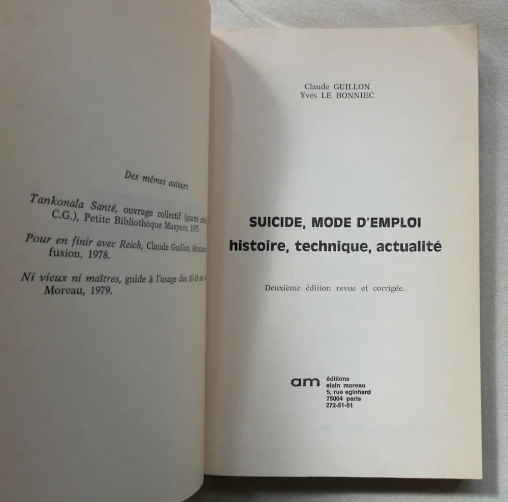 Suicide Mode d'Emploi. Histoire, technique, actualité - Image 3