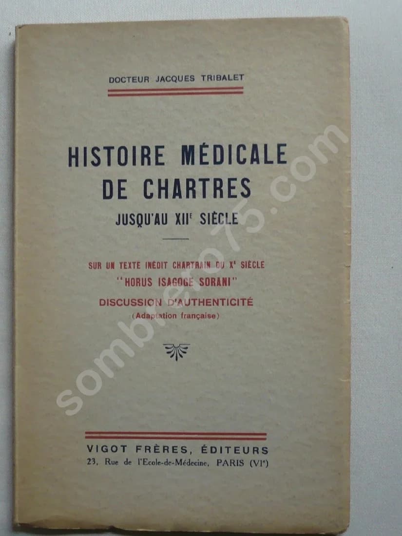 Histoire Médicale de Chartres jusqu'au XIIe siècle