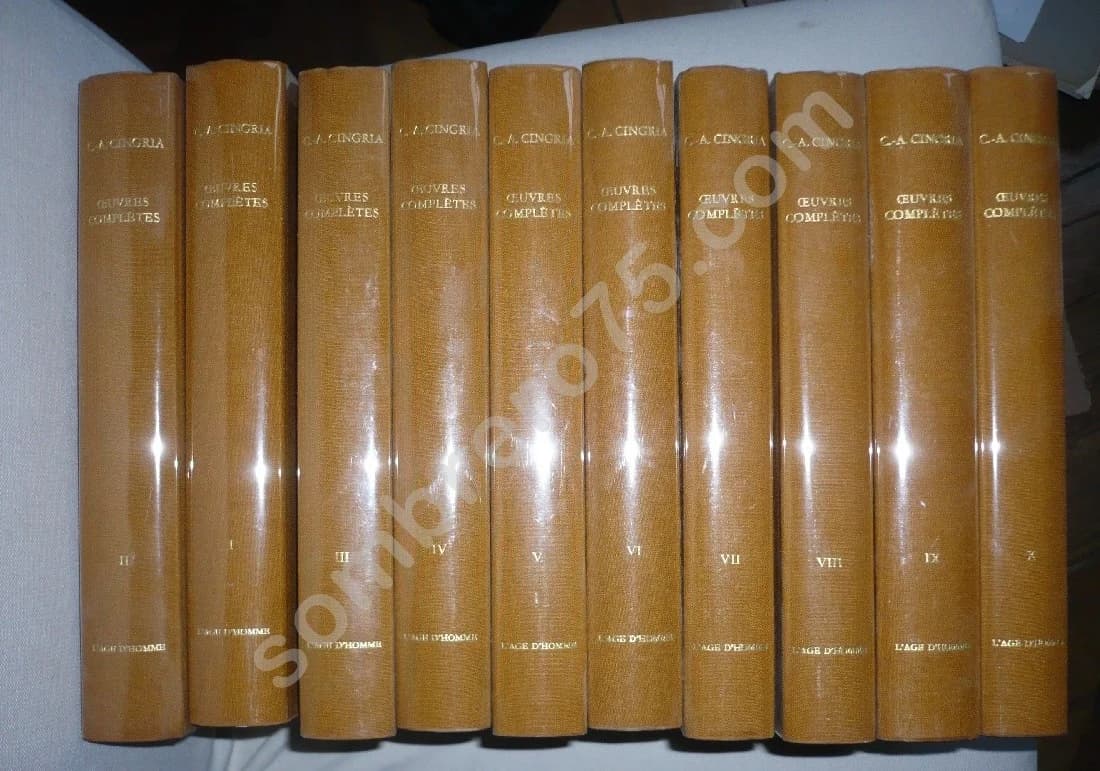 Oeuvres Complètes Charles Albert CINGRIA 10 Volumes
