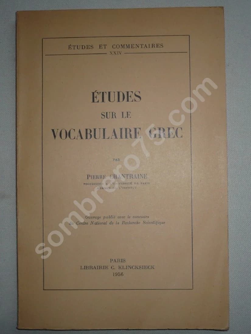 Etudes sur le Vocabulaire Grec