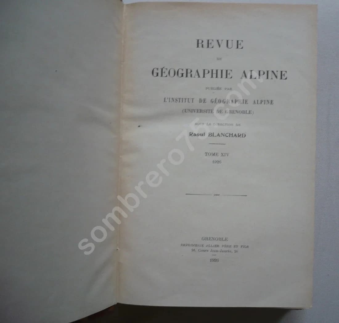 Revue de Géographie Alpine - Tome XIV - 1926 - Image 2