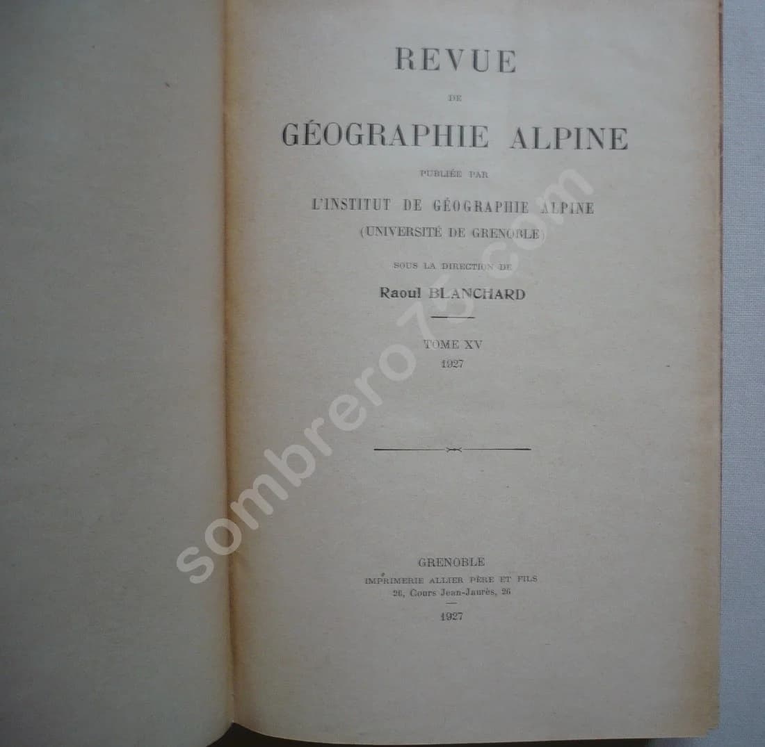 Revue de Géographie Alpine - Tome XV - 1927 - Image 2