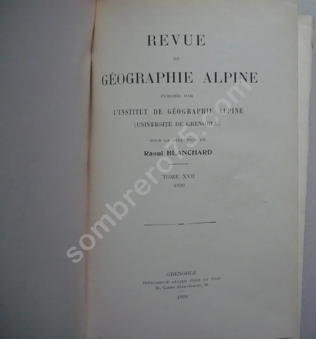 Revue de Géographie Alpine XVII - 1929 - Image 2