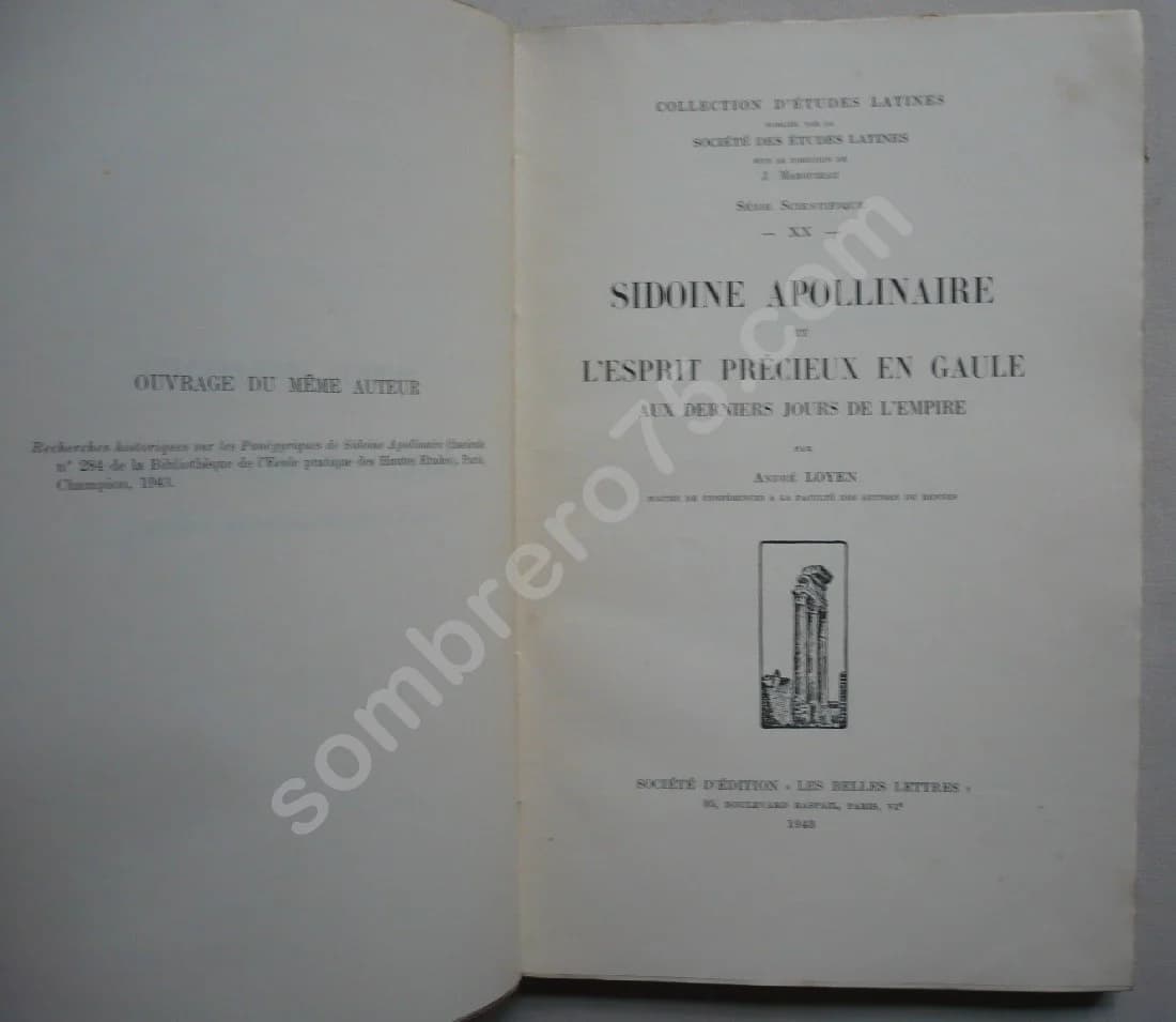 Sidoine Apollinaire et l'Esprit Précieux en Gaule aux derniers jours de l'Empire. LOYEN - Image 3