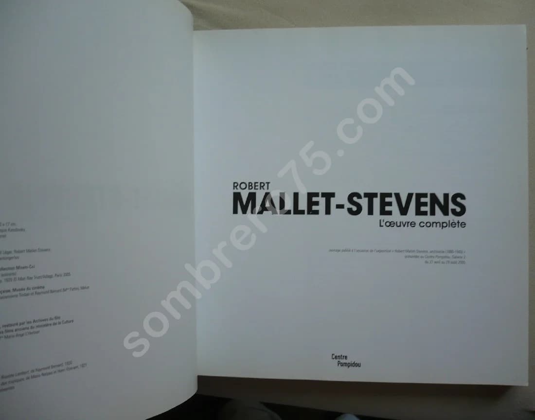 L'Oeuvre Complète - Robert MALLET STEVENS. Centre Pompidou - Image 3