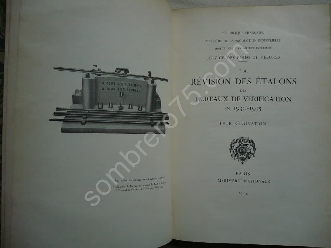 Service des Poids et Mesures : La Révision des Etalons des Bureaux de Vérification en 1930-1945 - Image 2