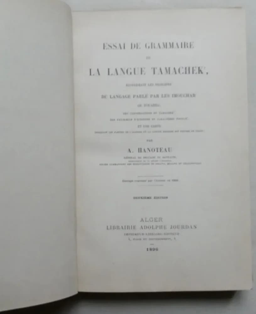 Essai de Grammaire de la Langue Tamachek'. A. HANOTEAU - Image 3