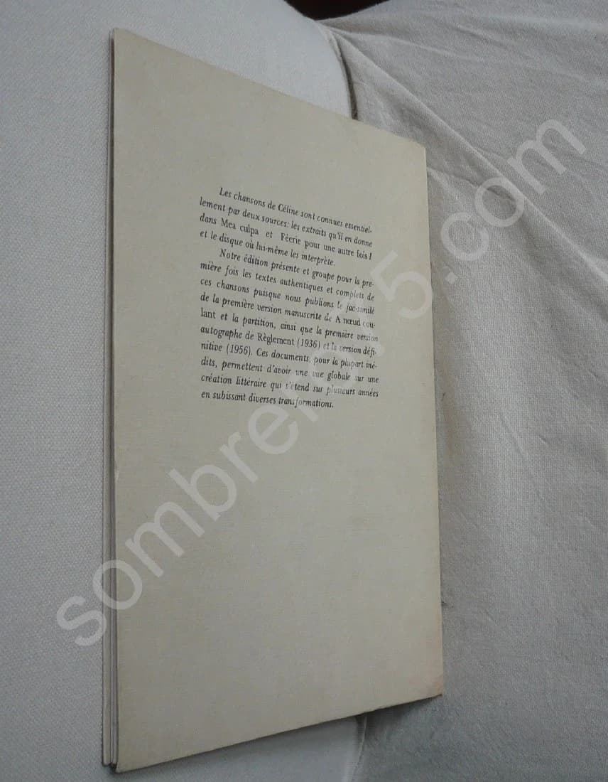 Chansons. Dossier réuni et présent par Fr. MONNIER. L.F. Céline - Image 4