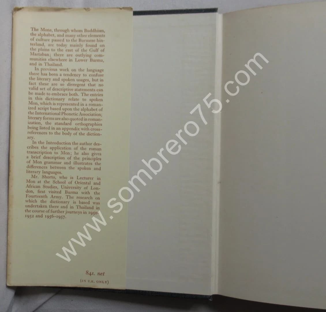 A Dictionary of Modern Mon - H. L. SHORTO 1962 - Image 4