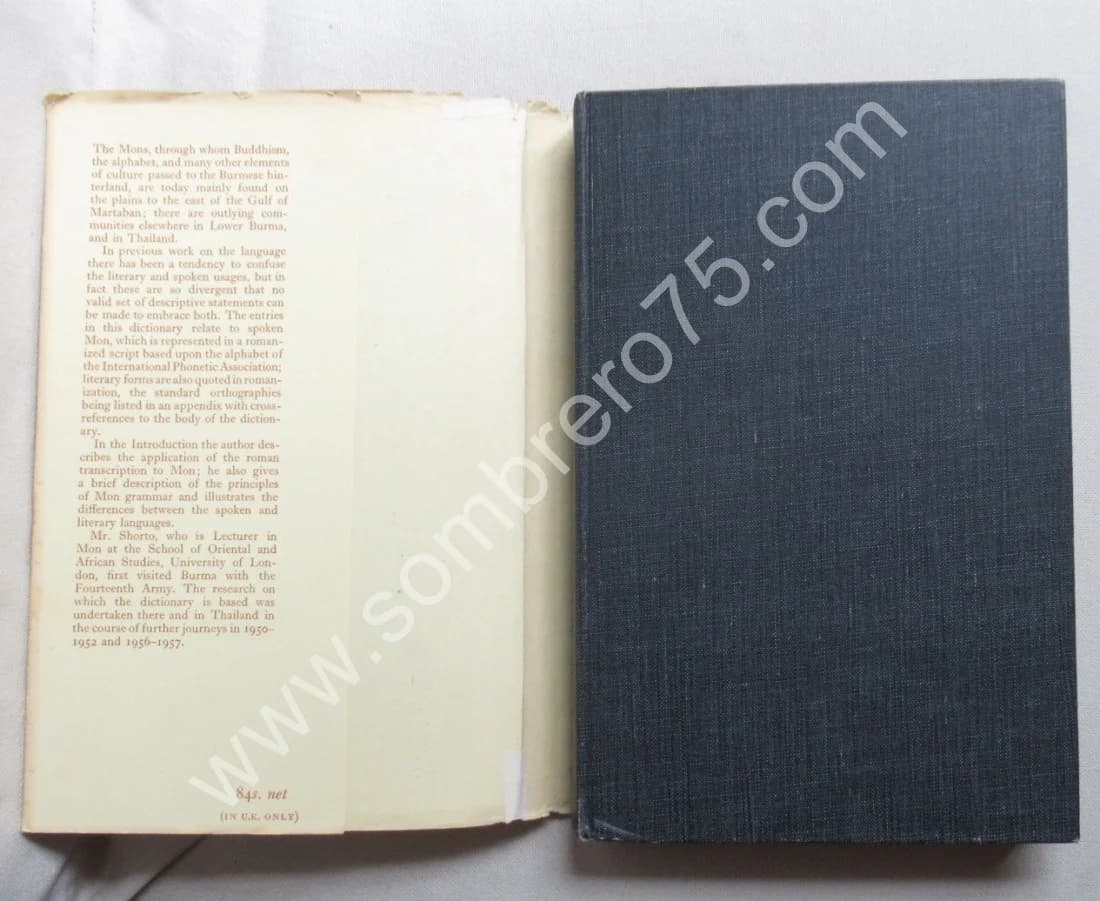 A Dictionary of Modern Mon - H. L. SHORTO 1962 - Image 5
