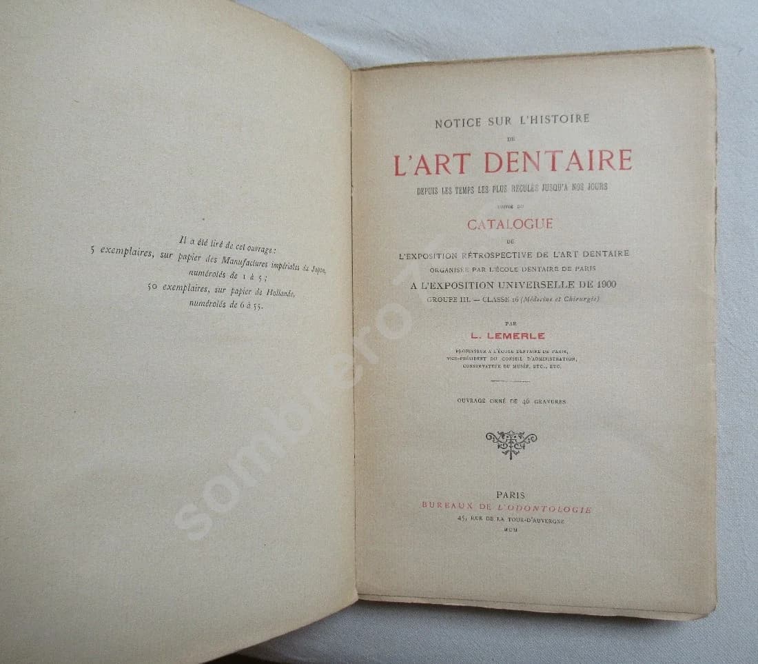 Notice sur l'Histoire de l'Art Dentaire.. 1900 - Image 3