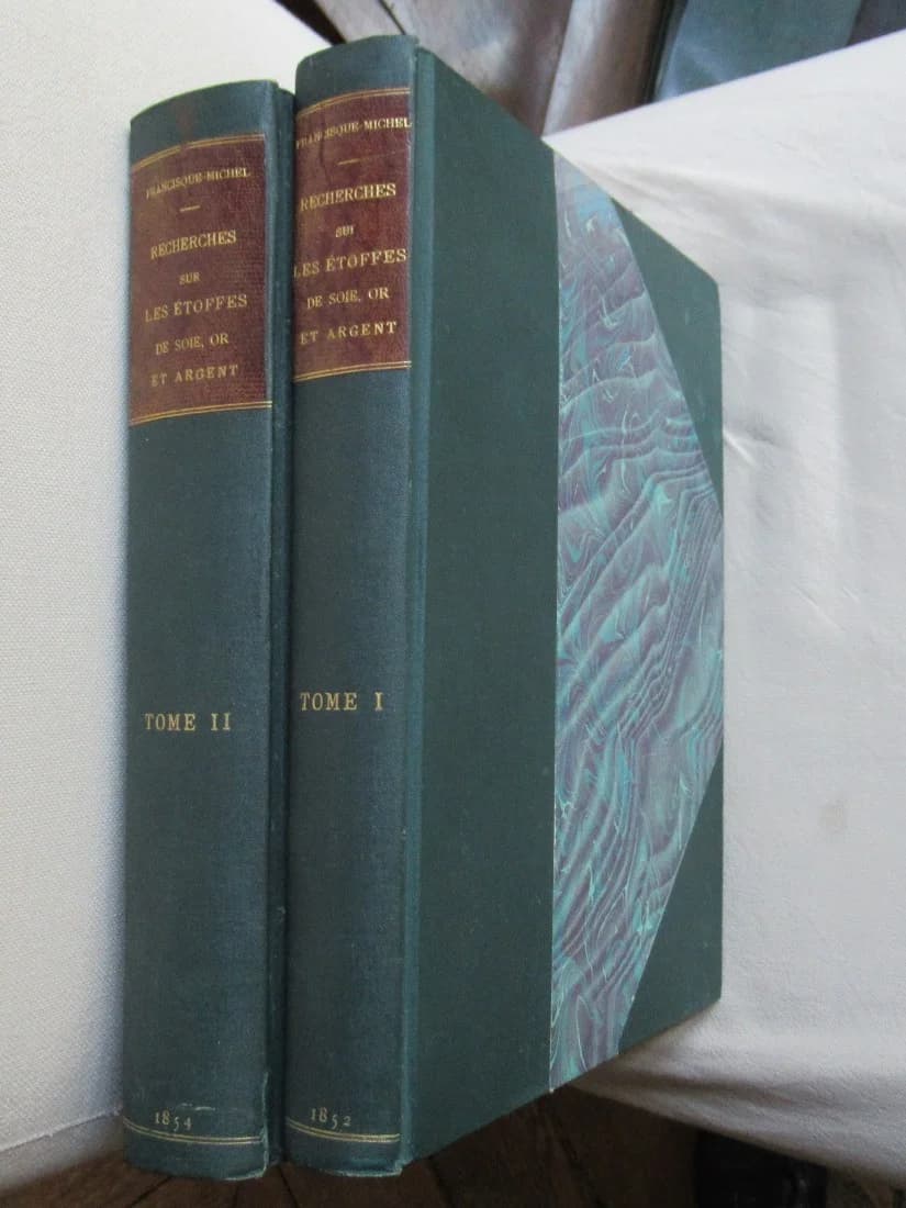 Recherches sur le commerce, la fabrication et l'usage des étoffes de soie, or et argent. 2 Vol. Fr MICHEL