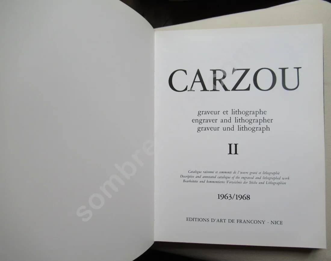 CARZOU Graveur et lithographe 1963 / 1968 Tome II. Envoi - Image 3