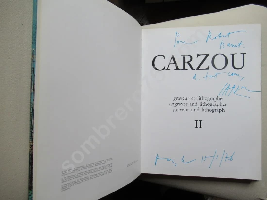 CARZOU Graveur et lithographe 1963 / 1968 Tome II. Envoi - Image 4