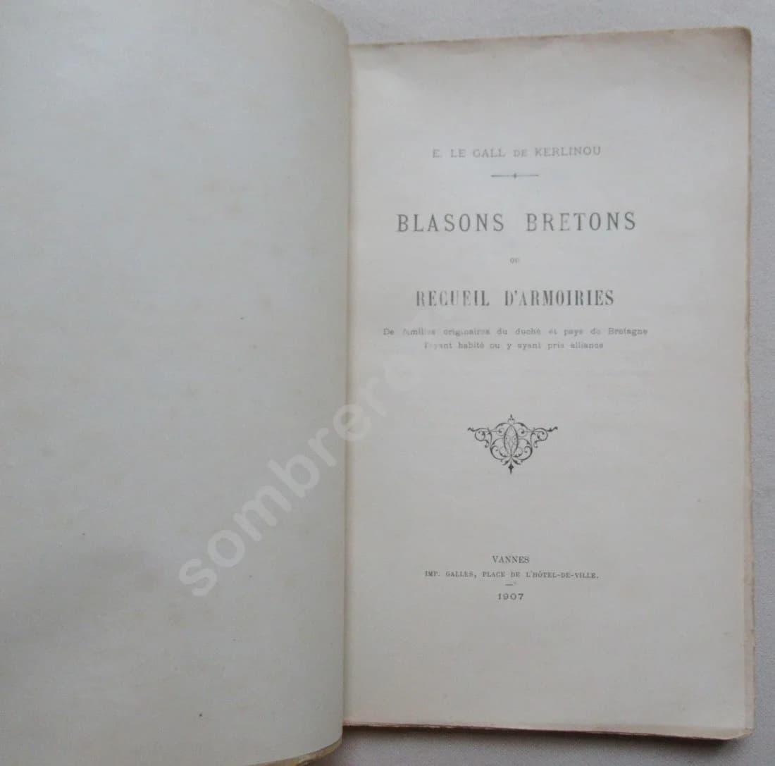 Blasons bretons ou Recueil d'Armoiries - Le Gall de Kerlinou. 1907 - Image 3