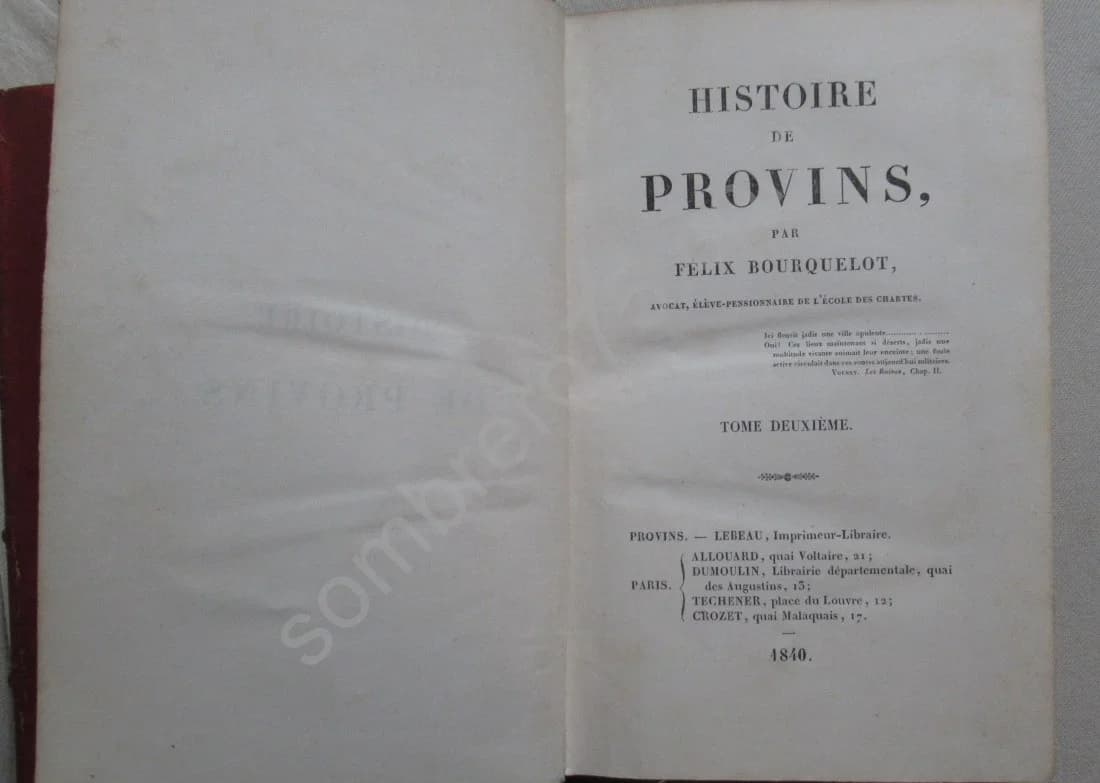 Histoire de Provins - 1839. 2 volumes - Image 5