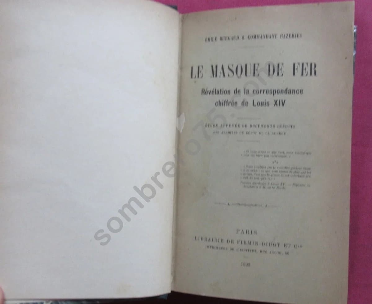 Le Masque de fer . Révélation de la Correspondance chiffrée de Louis XIV - Image 2