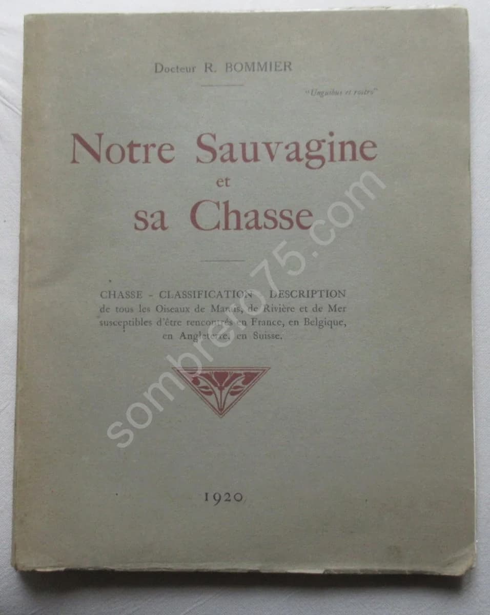 Notre Sauvagine et sa Chasse. Chasse - Classification - Description. R BOMMIER