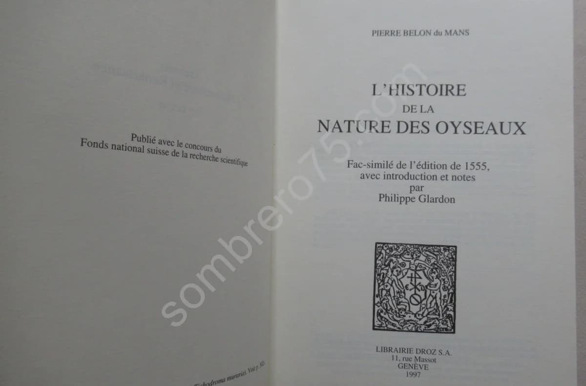 Histoire de la Nature des Oyseaux. Pierre Belon de Mans - Image 2