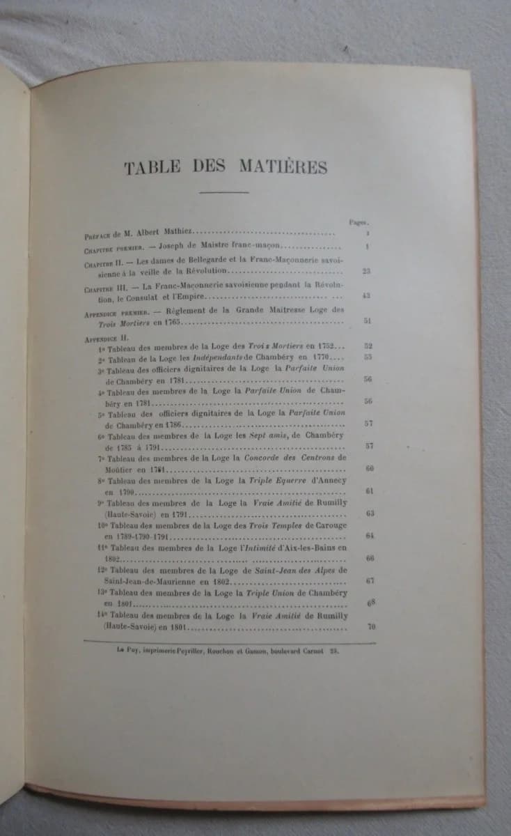 La Franc Maçonnerie Savoisienne à l'époque Révolutionnaire. 1912 - Image 5