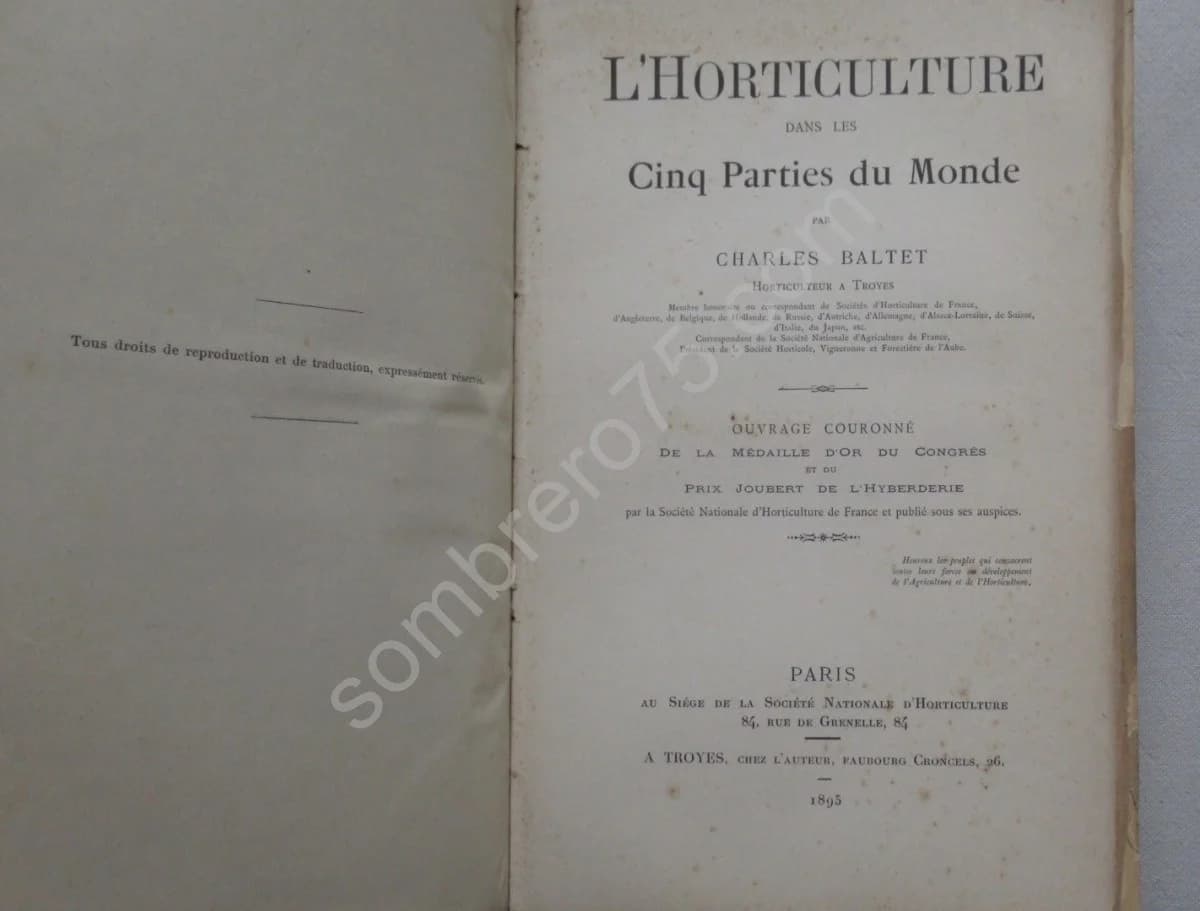 L'Horticulture dans les cinq Parties du Monde. Ch. BALTET - Image 2