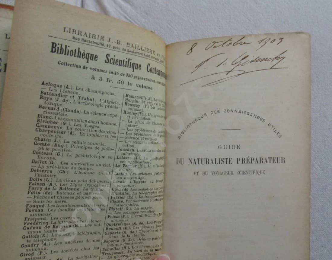 Guide du Naturaliste Préparateur. G. CAPUS 1903 - Image 3