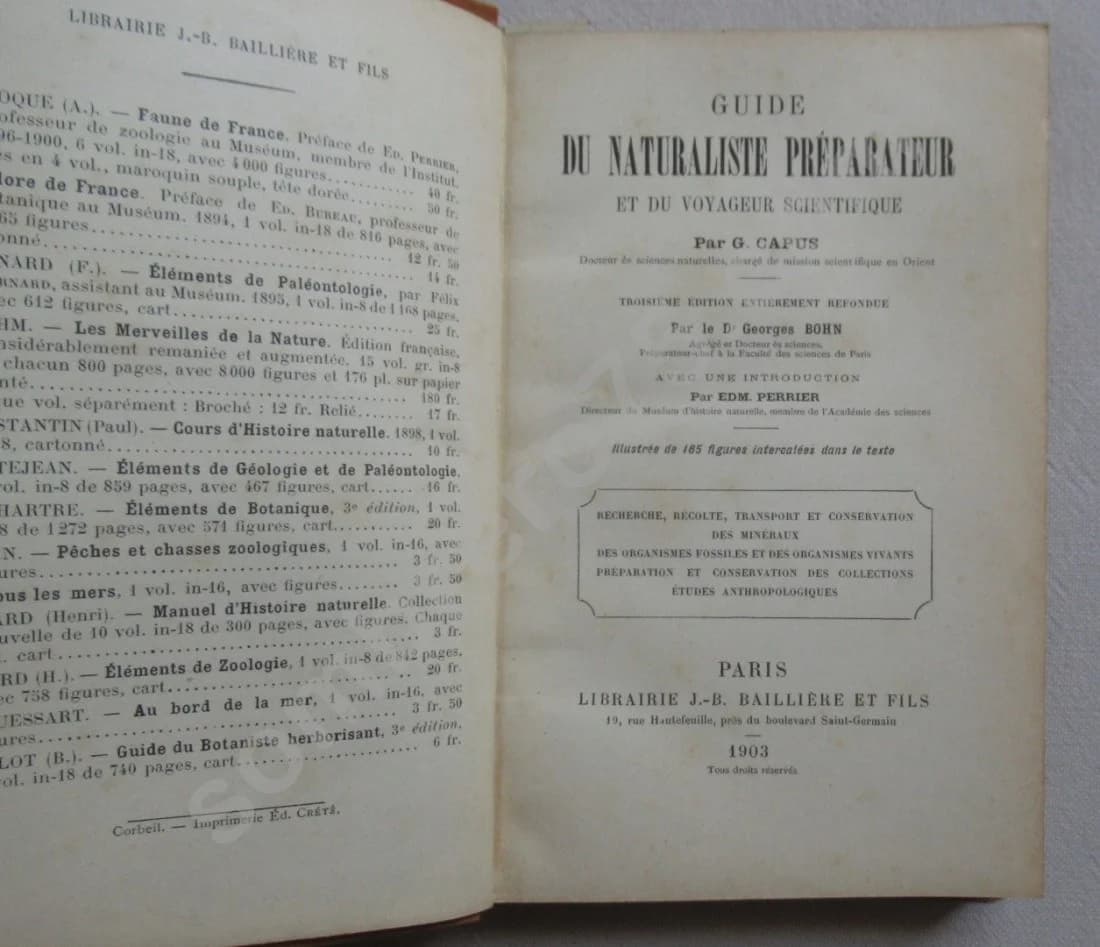 Guide du Naturaliste Préparateur. G. CAPUS 1903 - Image 4