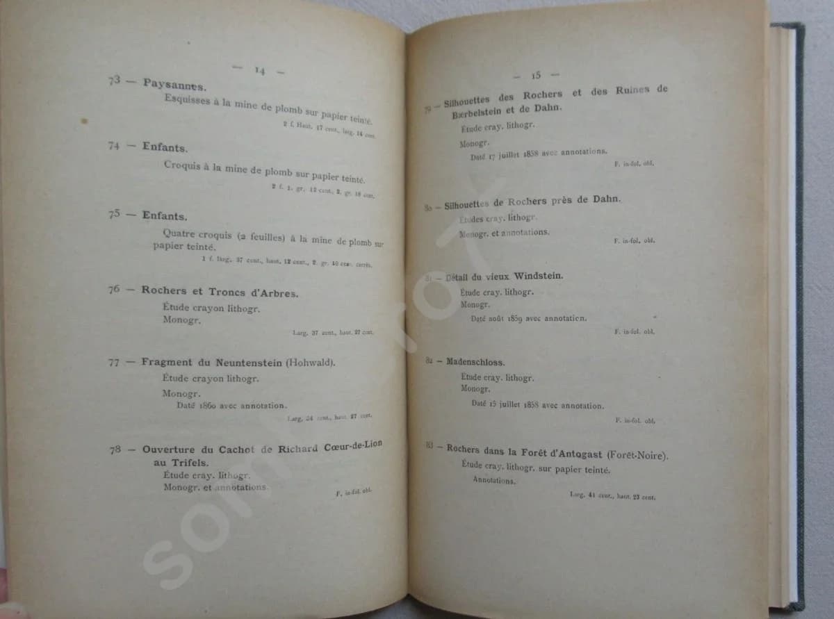 Catalogue des Dessins, Esquisses, Croquis.....Théophile SCHULER 1895 - Image 5