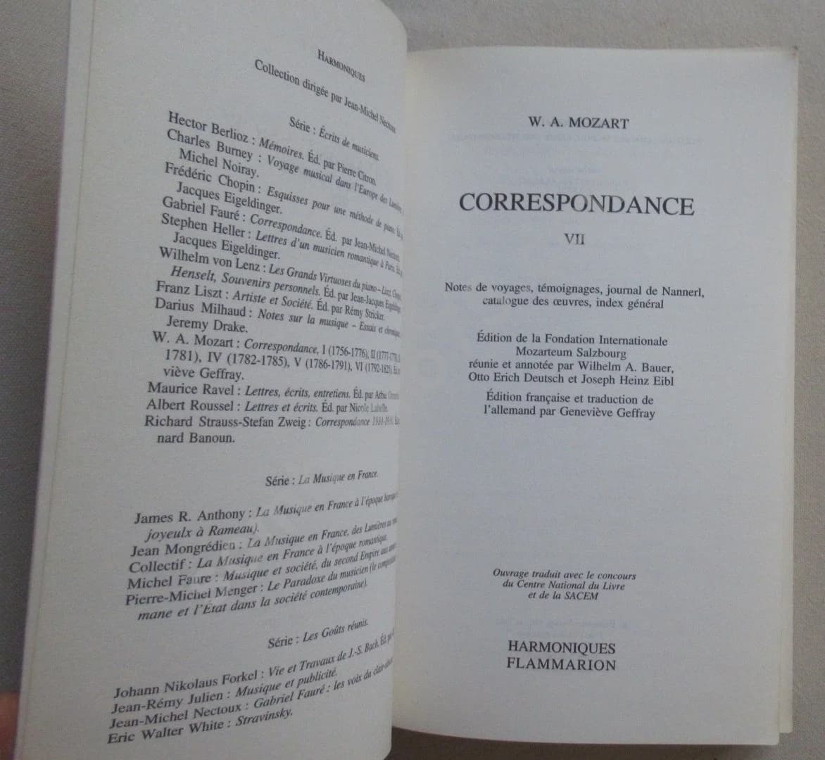 W.A. MOZART - Correspondance. Vol VII - Trad. GEFFRAY Geneviève - Image 3