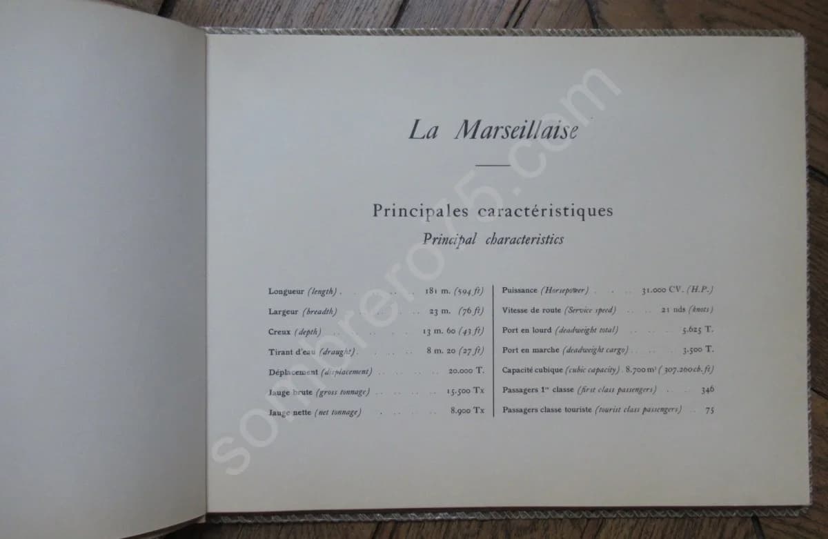 Le Paquebot "La Marseillaise" Compagnie des Messageries Marseillaises - Image 3